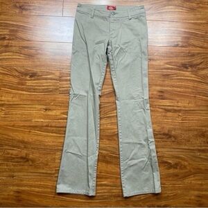Dickies Tan Khaki Midrise Flare Chino Pant Size 3 Casual Streetwear Girlhoodcore